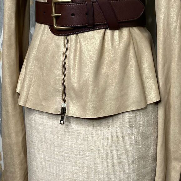 Ralph Lauren Flax Silk & Linen Pencil Skirt - Picture 2 of 14